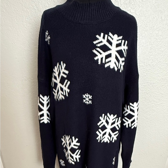 🆕 NWT Lane Bryant Blue and White Sweater Dress w/ Snowflake pattern - Picture 5 of 5